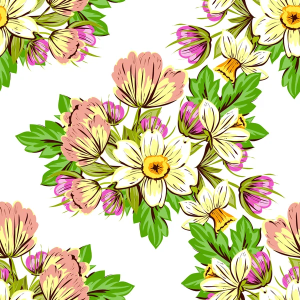 Motif floral sans couture — Image vectorielle