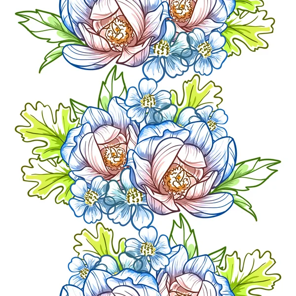 Bloemen naadloos patroon — Stockvector