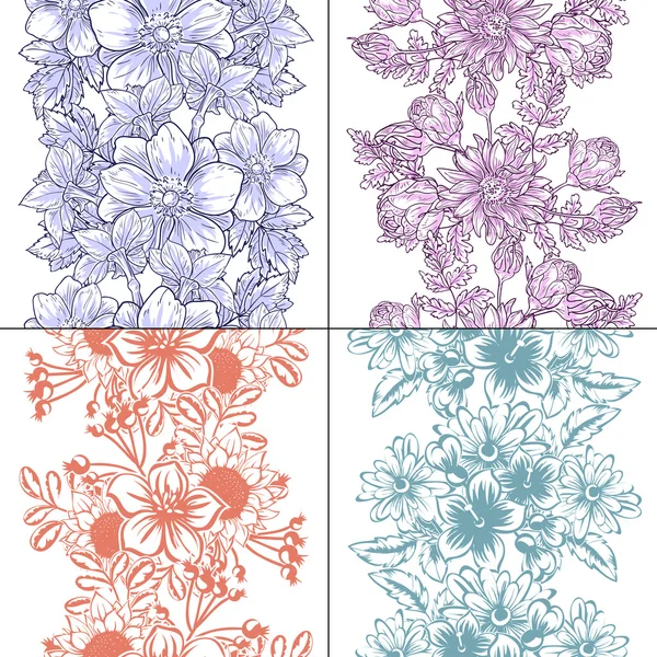 Bloemen naadloos patroon — Stockvector