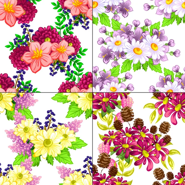 Motif floral sans couture — Image vectorielle