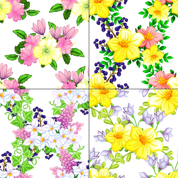 Bloemen naadloos patroon — Stockvector