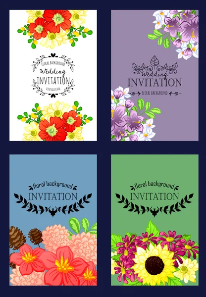 Invitation card with floral elements — Stock Vector