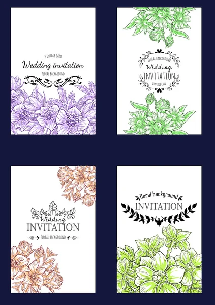 Invitation card with floral elements Royalty Free Stock Illustrations