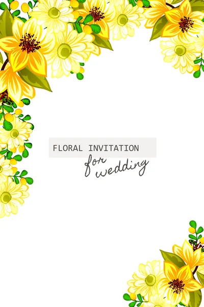 Invitation kort med blomster elementer – Stock-vektor