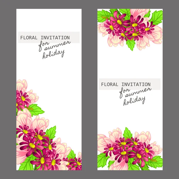 Invitation card with floral elements — Stock Vector