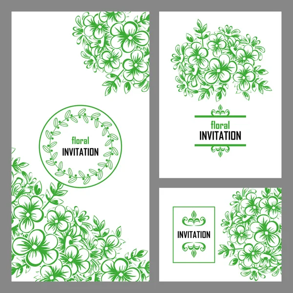 Carte d'invitation avec des éléments floraux — Image vectorielle