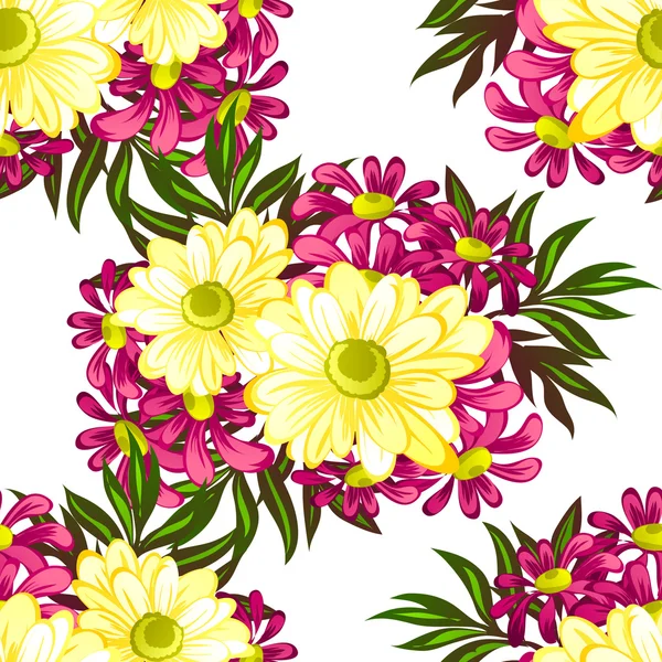 Motif floral sans couture — Image vectorielle