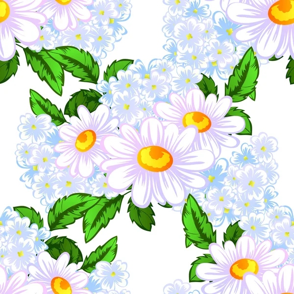 Bloemen naadloos patroon — Stockvector