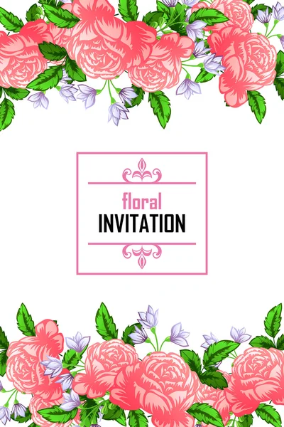 Tarjeta de invitación con elementos florales — Archivo Imágenes Vectoriales