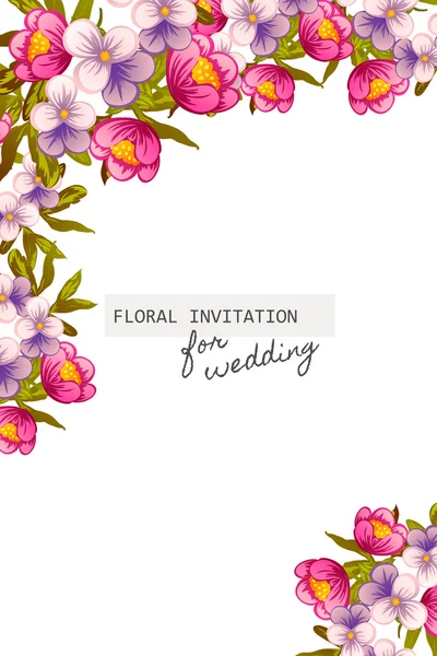 Inbjudningskort med blommig element — Stock vektor