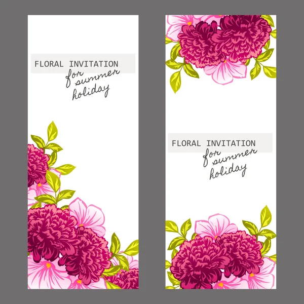 Invitation card with floral elements — Stock Vector