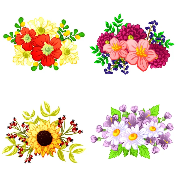 Bouquet de fleurs ensemble — Image vectorielle