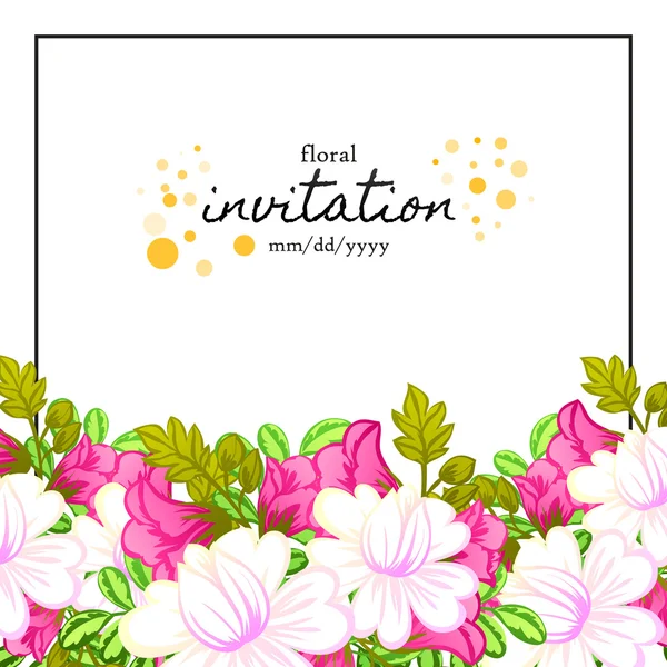 Carte d'invitation avec des éléments floraux — Image vectorielle