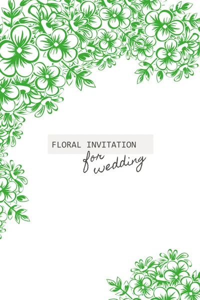 Προσκλητήριο με floral στοιχεία — Διανυσματικό Αρχείο