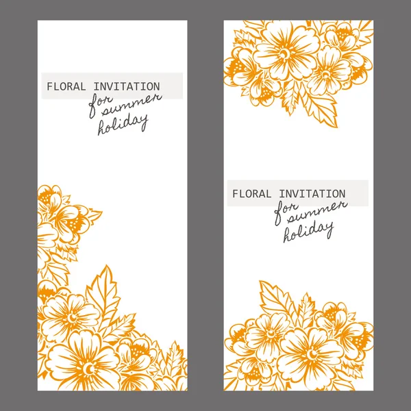 Invitation card with floral elements — Stock Vector