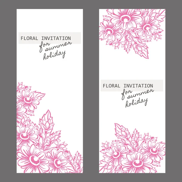 Invitation card with floral elements — Stock Vector