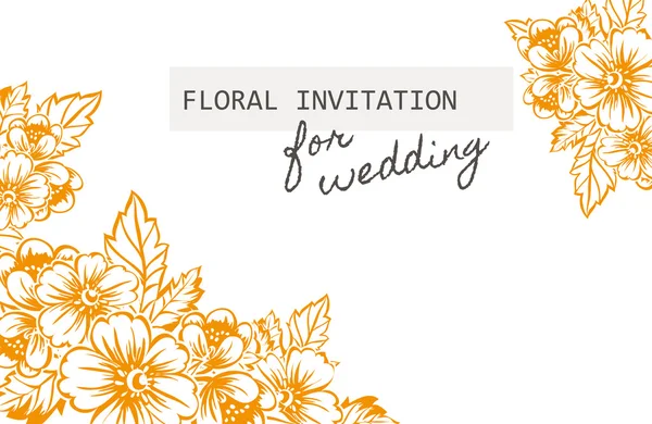 Carte d'invitation avec des éléments floraux — Image vectorielle