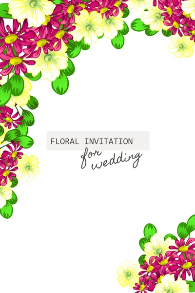 Pozvánka s květinové prvky — Stockový vektor