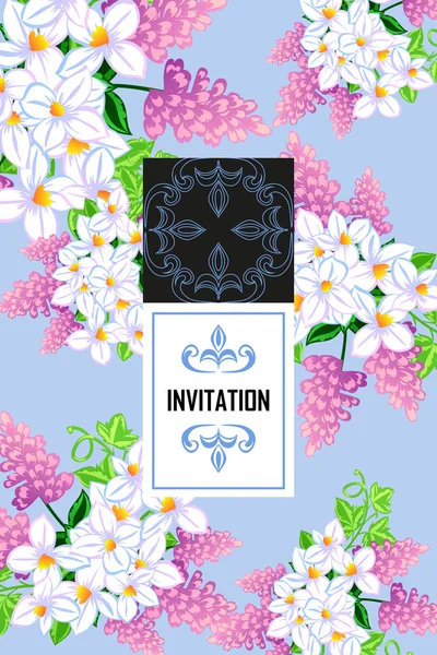 Tarjeta de invitación de boda — Vector de stock