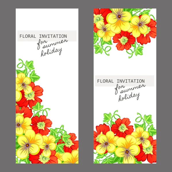 Carte d'invitation avec des éléments floraux — Image vectorielle