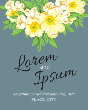 davetiyeli çiçek öğeleri