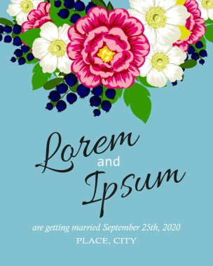 davetiyeli çiçek öğeleri