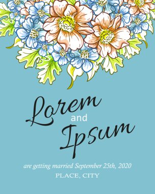 davetiyeli çiçek öğeleri