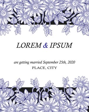 davetiyeli çiçek öğeleri