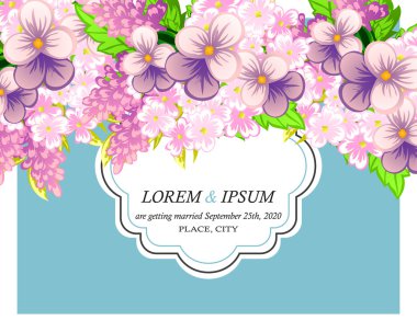 davetiyeli çiçek öğeleri