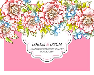 davetiyeli çiçek öğeleri