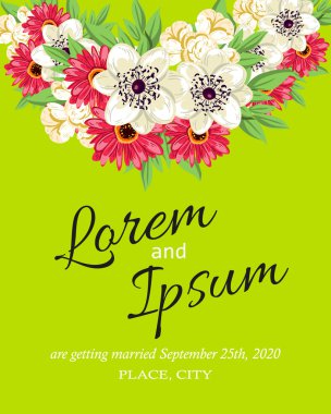 davetiyeli çiçek öğeleri