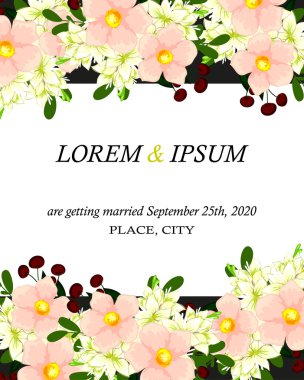 davetiyeli çiçek öğeleri