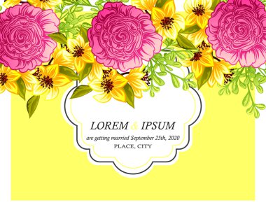 davetiyeli çiçek öğeleri