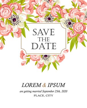 davetiyeli çiçek öğeleri