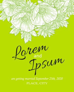 davetiyeli çiçek öğeleri