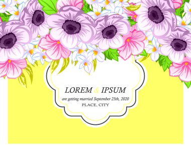 davetiyeli çiçek öğeleri