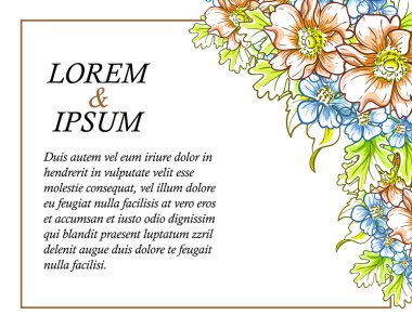 davetiyeli çiçek öğeleri