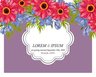 davetiyeli çiçek öğeleri