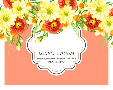 davetiyeli çiçek öğeleri