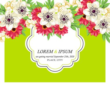 davetiyeli çiçek öğeleri