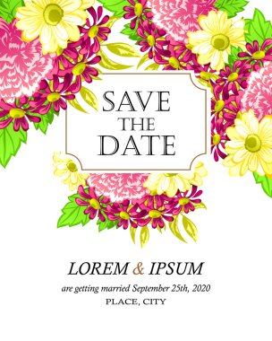 davetiyeli çiçek öğeleri