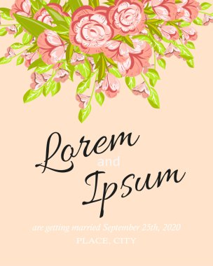 davetiyeli çiçek öğeleri