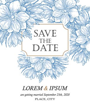 davetiyeli çiçek öğeleri