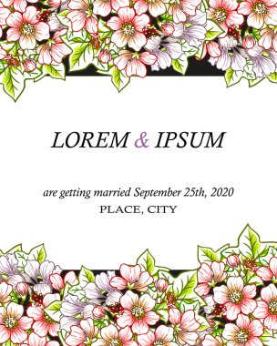 davetiyeli çiçek öğeleri