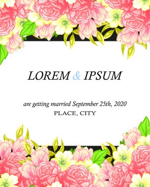 davetiyeli çiçek öğeleri