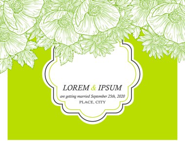 davetiyeli çiçek öğeleri