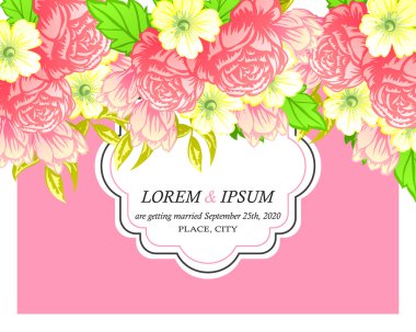 davetiyeli çiçek öğeleri