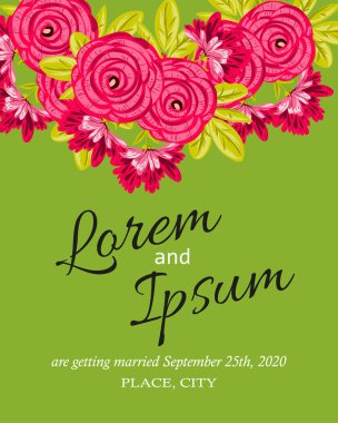 davetiyeli çiçek öğeleri