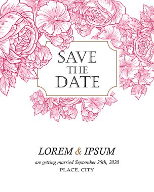 davetiyeli çiçek öğeleri