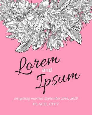 davetiyeli çiçek öğeleri